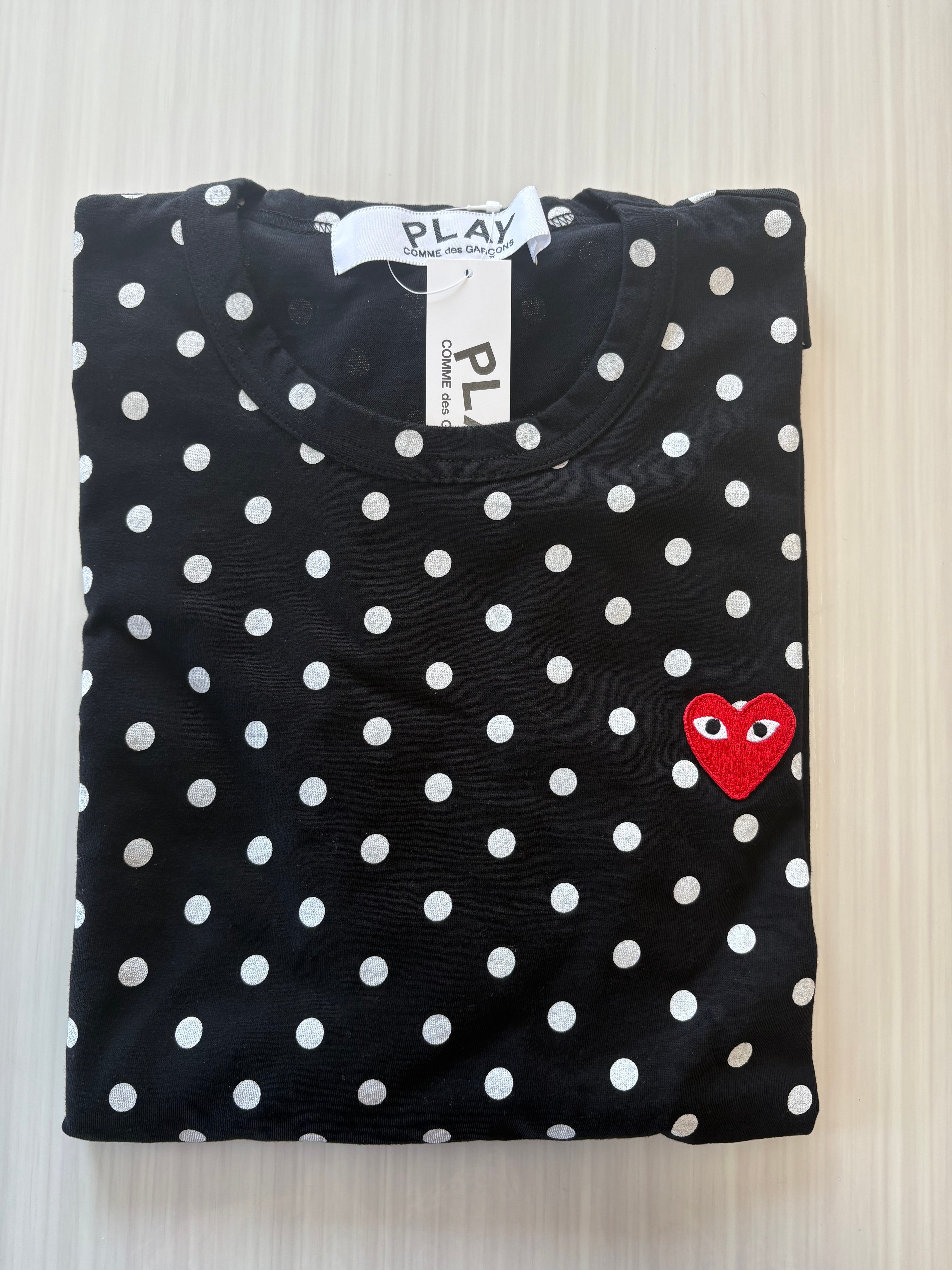 COMME des GARCONS PLAY CDG Unisex Dots Long Sleeve T-Shirt AX-T166-051 "Black/White"