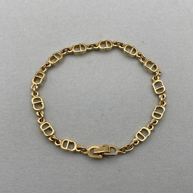 Christian Dior クリスチャンディオール CDロゴ ブレスレット メタル ゴールド レディース【中古】
