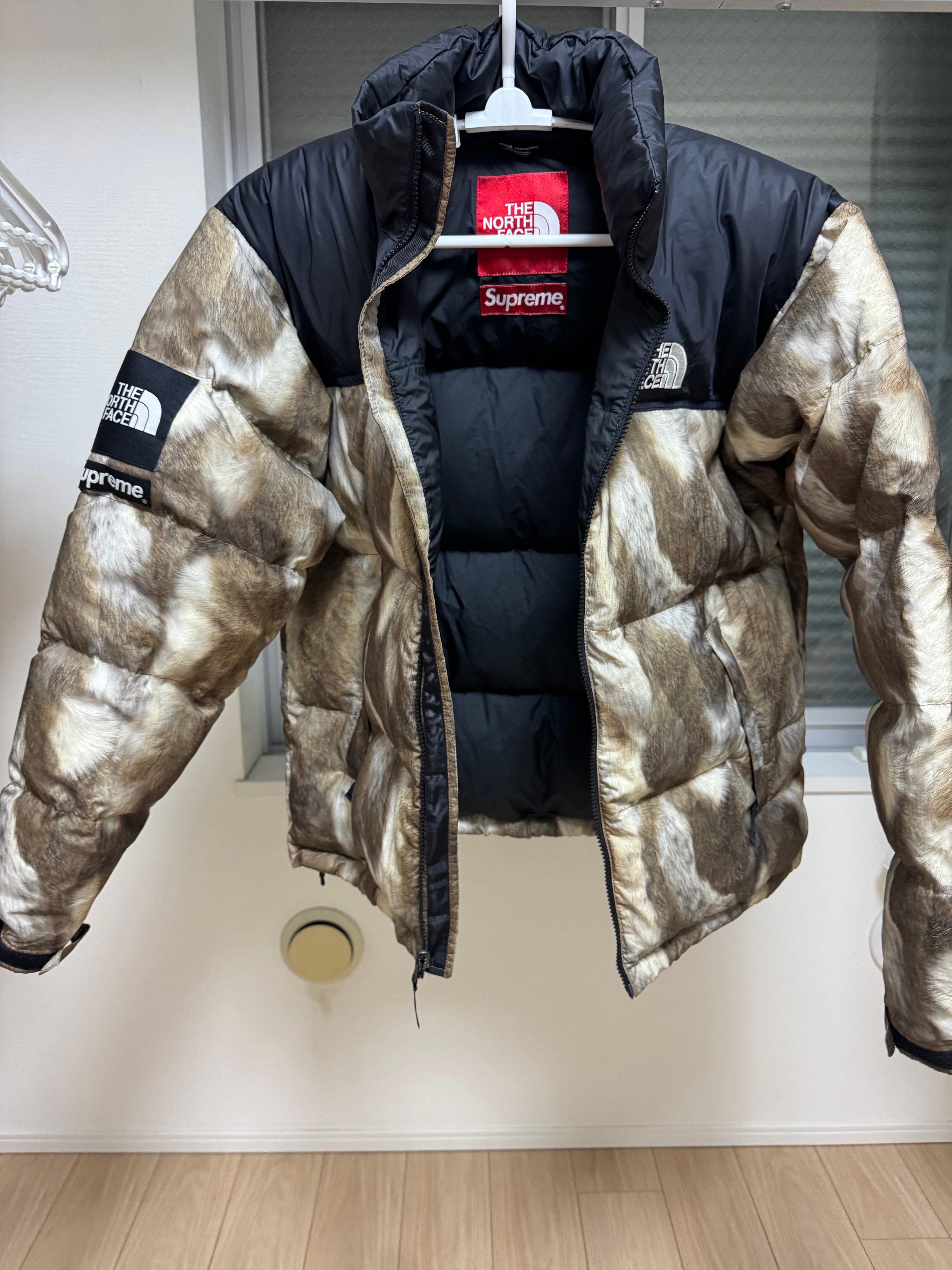 Supreme x The North Face Fur Print Nuptse Jacket "Brown"