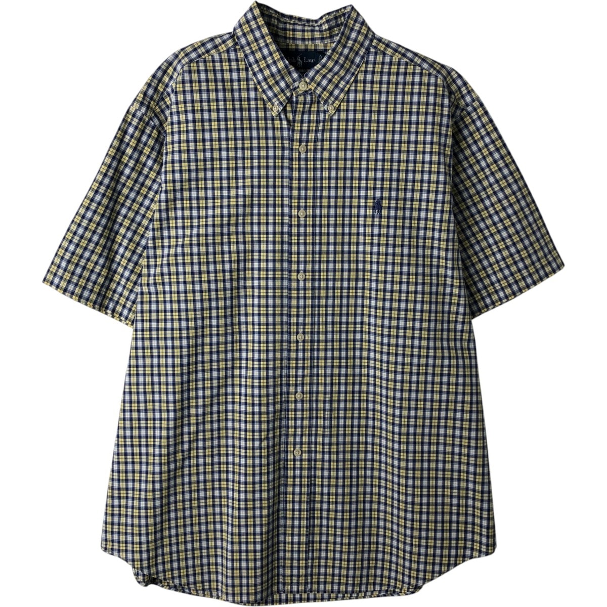 古着 ラルフローレン Ralph Lauren CLASSIC FIT クラシックフィット 半袖 ボタンダウン チェックシャツ メンズXL相当/eaa477568