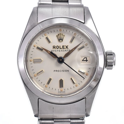 ロレックス ROLEX 6406 ヴィンテージ オイスター プレシジョン デイト Cal.1315 シルバー 手巻き レディース 良品 腕時計 R#148430