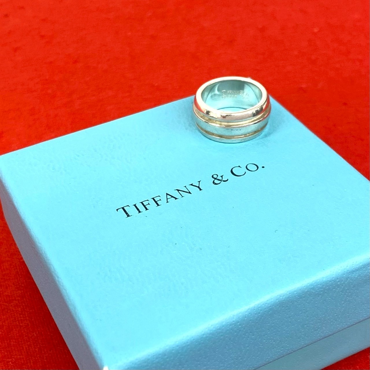 TIFFANY&Co. ティファニー グルーブド ダブルライン リング シルバー925 リング・指輪 7.5号 シルバー
 16055