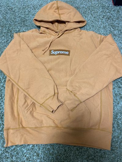 Supreme Box Logo Hooded Sweatshirt "Light Mustard" (21FW)