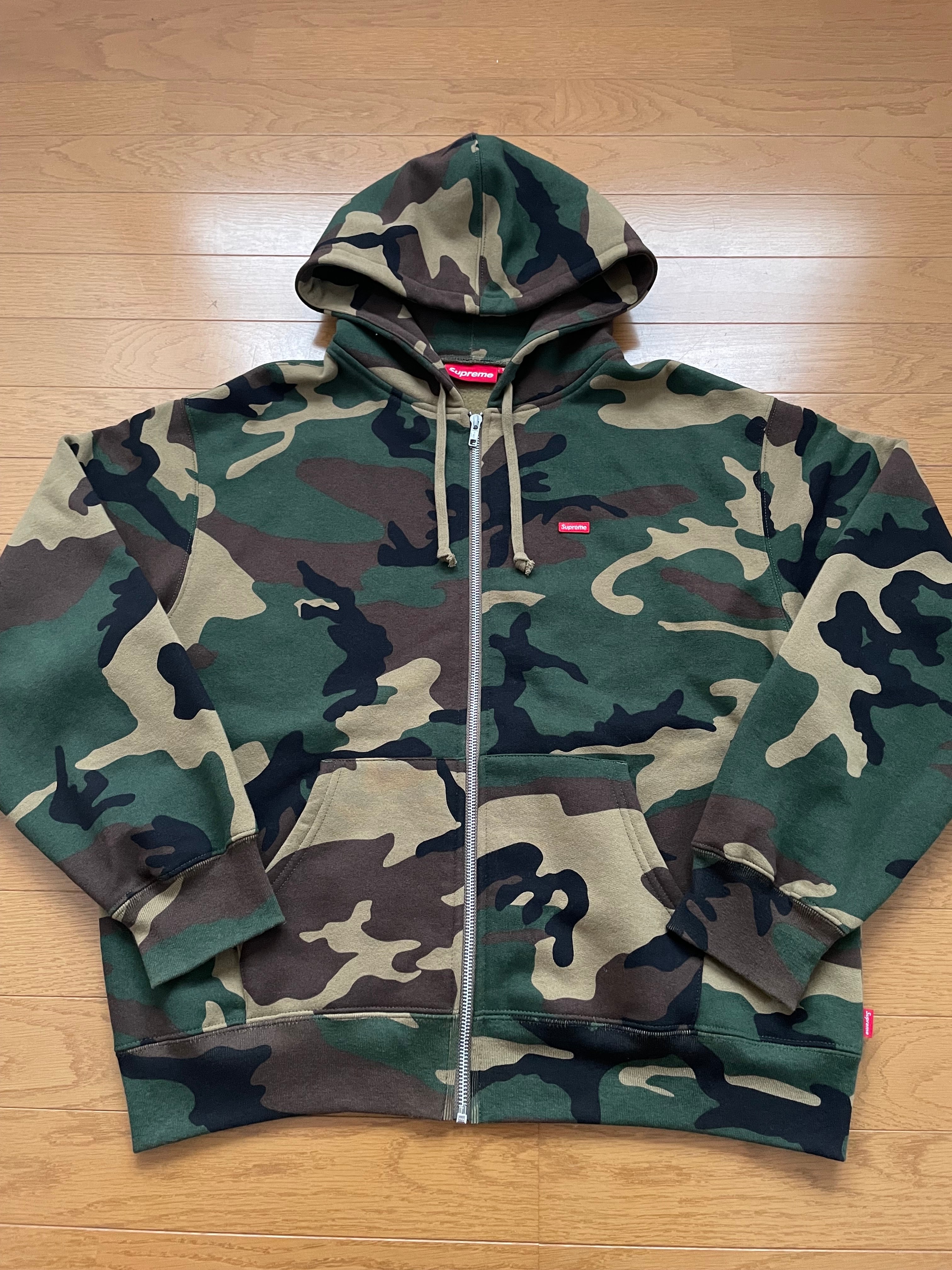 Supreme Small Box Zip Up Hooded Sweatshirt "Woodland Camo"