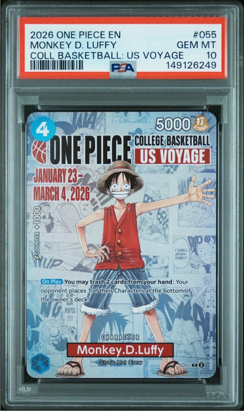 PSA10】モンキー・D・ルフィ：P (開封済) [P-055]【英語版