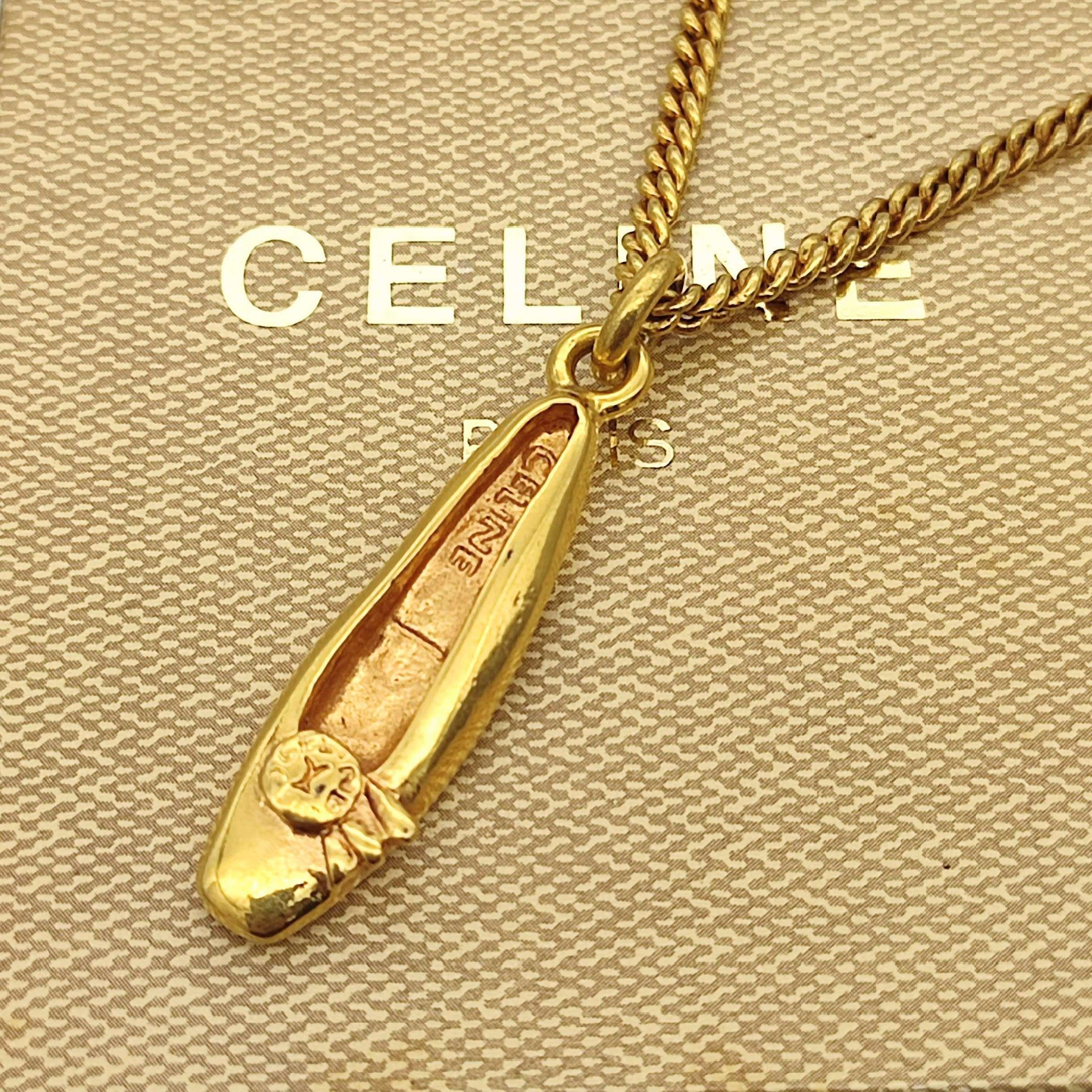 【美品】CELINE セリーヌ パンプスモチーフネックレス ヴィンテージ