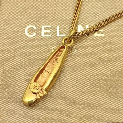 【美品】CELINE セリーヌ パンプスモチーフネックレス ヴィンテージ
