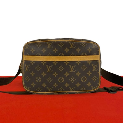 LOUIS VUITTON ルイヴィトン リポーター PM モノグラム レザー PVC ショルダーバッグ ブラウン
24268