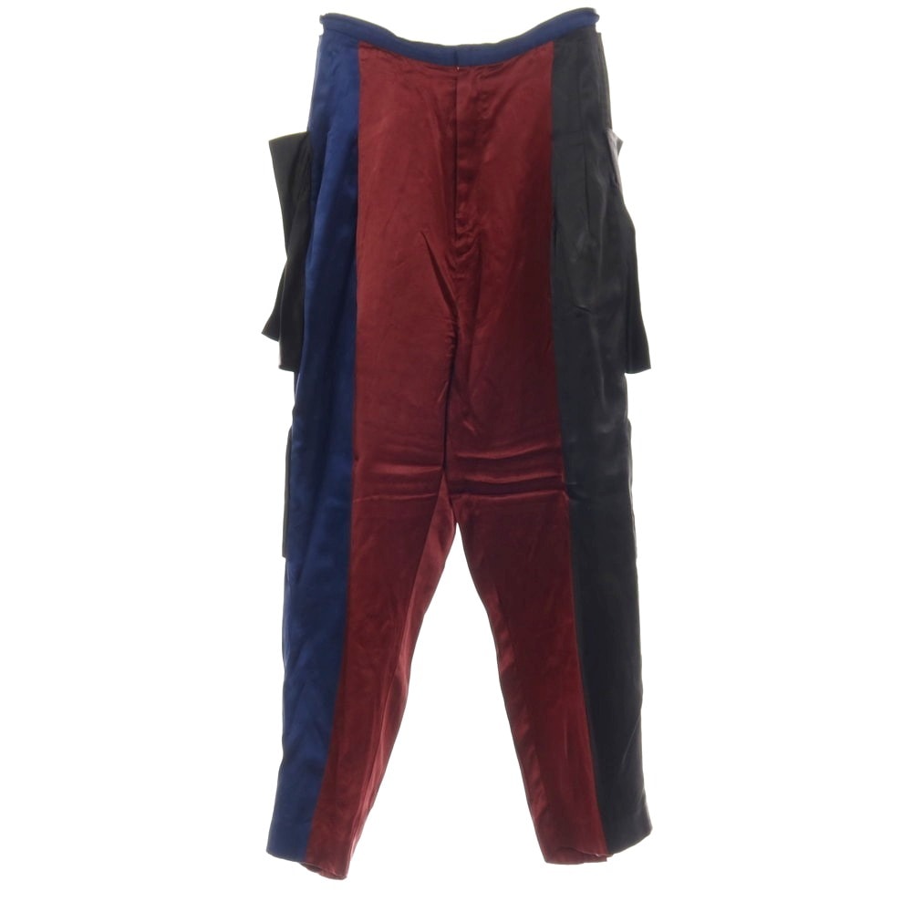【中古】トーガ TOGA PULLA アセテート サテンパンツ ワインレッドxブラック【サイズ36】【レディース】