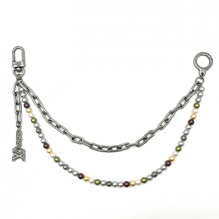LOUIS VUITTON(ルイヴィトン)バッグチャーム・チェーンベルト パール ウォレットチェーン マルチカラー シルバー M02293【中古】