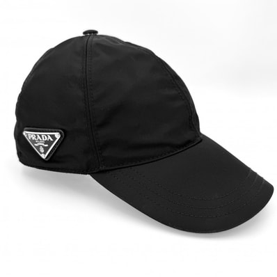 PRADA プラダ 帽子 トライアングルロゴ ベースボールキャップ ファッションアイテム RE-NYLON メンズ レディース Sサイズ 2HC274 ナイロン ブラック 黒 シルバー金具 ユニセックス【中古品】