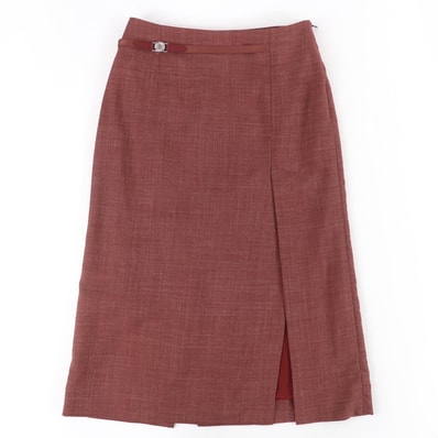 極美品 エルメス タイトスカート ブラウン系 レディース 34 4E0318D1