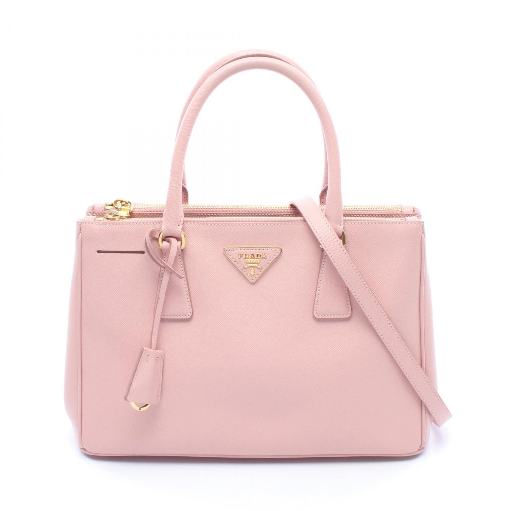 プラダ PRADA SAFFIANO LUX ガレリア 2WAY ハンドバッグ バッグ サフィアーノレザー レディース ピンク系 BN1801 【中古】