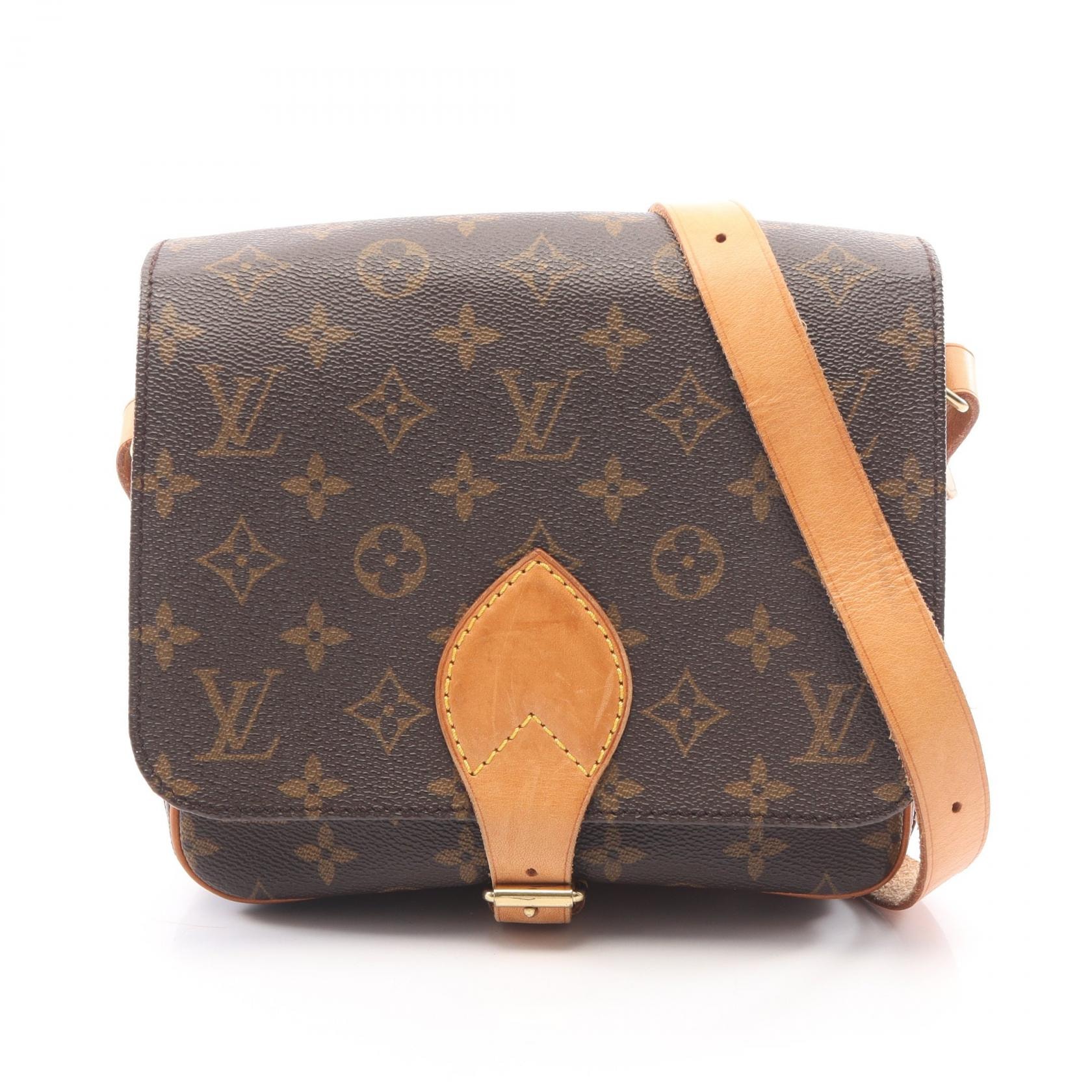 ルイ・ヴィトン LOUIS VUITTON カルトシエールMM モノグラム ショルダーバッグ バッグ PVCコーティングキャンバス レザー レディース ブラウン系 M51253 【中古】