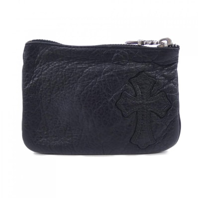 Chrome Hearts Zipper Change Purse / Cemetery Cross "Black"