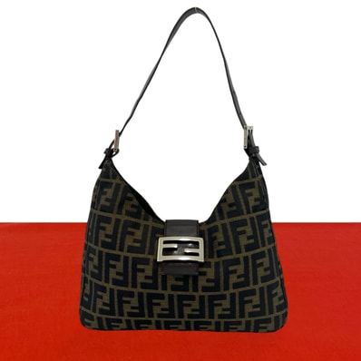 FENDI フェンディ ズッカ FF 柄 キャンバス レザー ショルダーバッグ ブラウン
27646