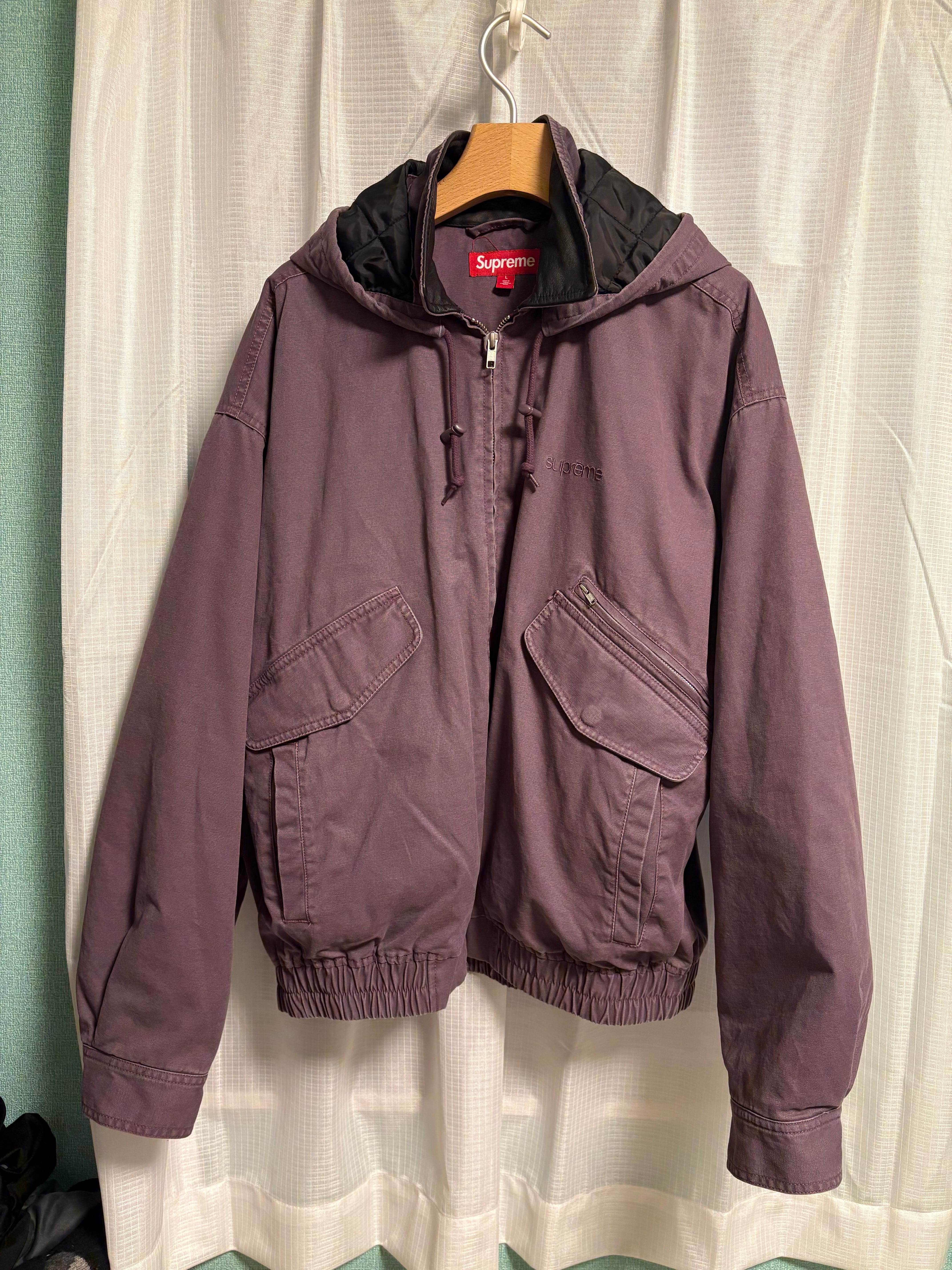 Supreme Leather Collar Utility Jacket "Dusty Purple"