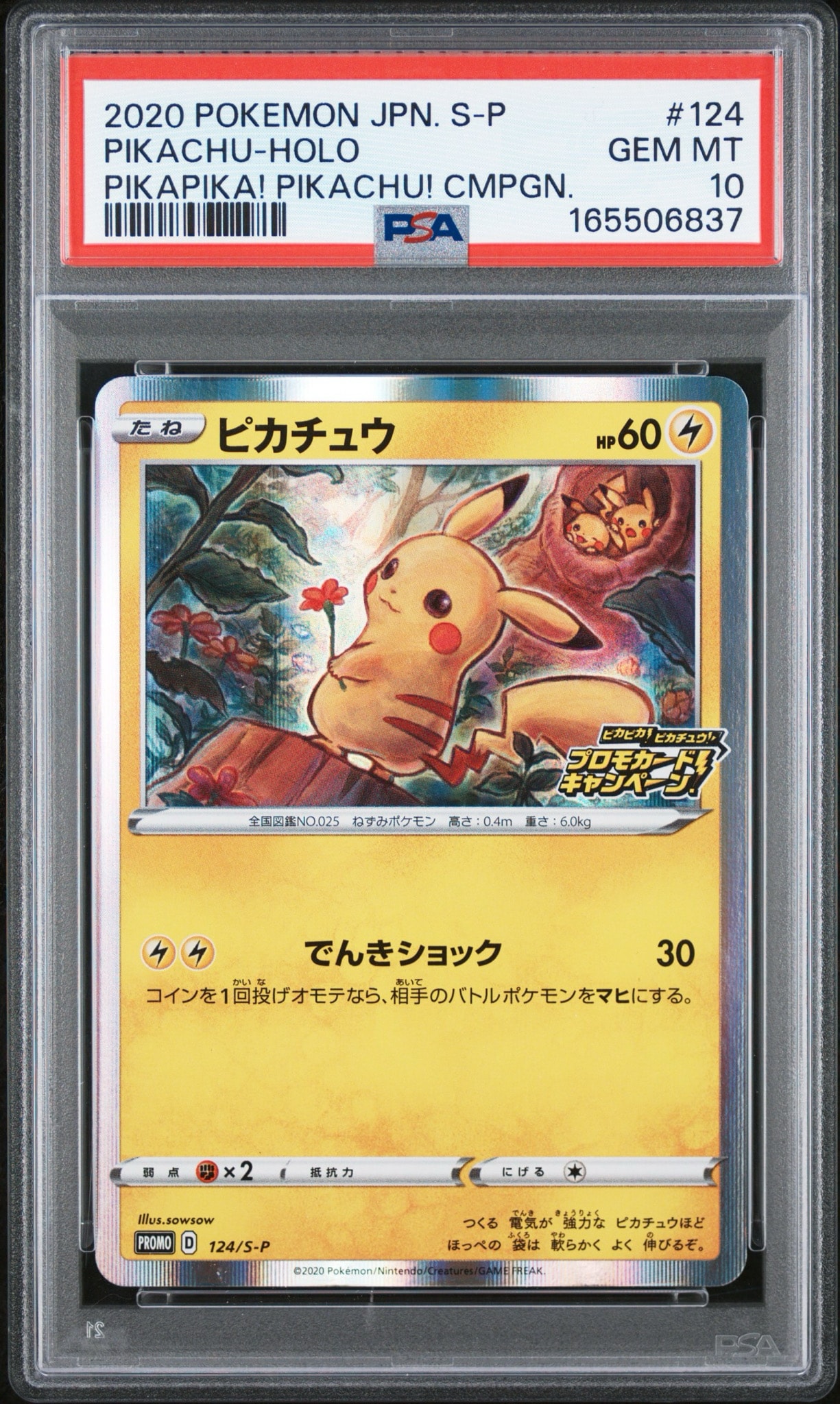 ピカチュウ：「ピカピカ！ピカチュウ！プロモカード」 PROMO 124/s-p ピカチュウ: プロモ P [S-P 124](ピカピカ！ピカチュウ！プロモカード