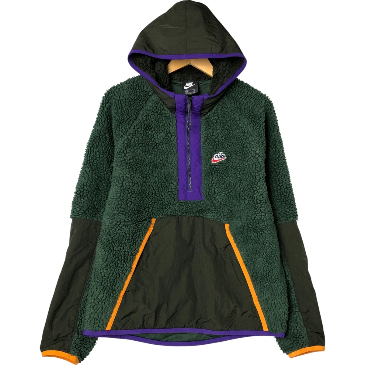 古着 ナイキ NIKE ハーフジップ ボアパーカー メンズS相当/eaa556986