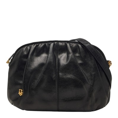 ディオール 斜め掛け ショルダーバッグ ブラック レザー レディース Dior 【中古】