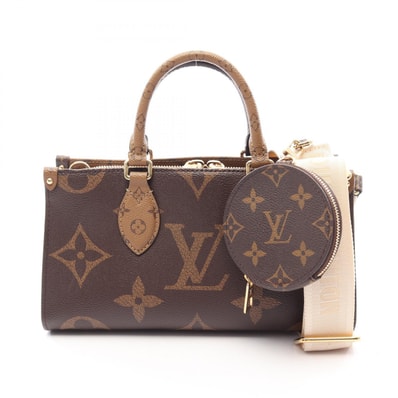 ルイ・ヴィトン LOUIS VUITTON オンザゴー EW モノグラムジャイアント モノグラムリバース 2WAY ハンドバッグ バッグ PVCコーティングキャンバス レディース ブラウン系 M46653 【中古】