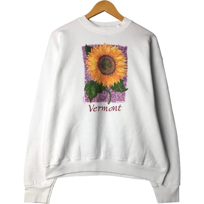 古着 90年代 フルーツオブザルーム FRUIT OF THE LOOM 花柄 ひまわり柄 プリントスウェットシャツ トレーナー USA製 メンズXL相当 ヴィンテージ/eaa593475