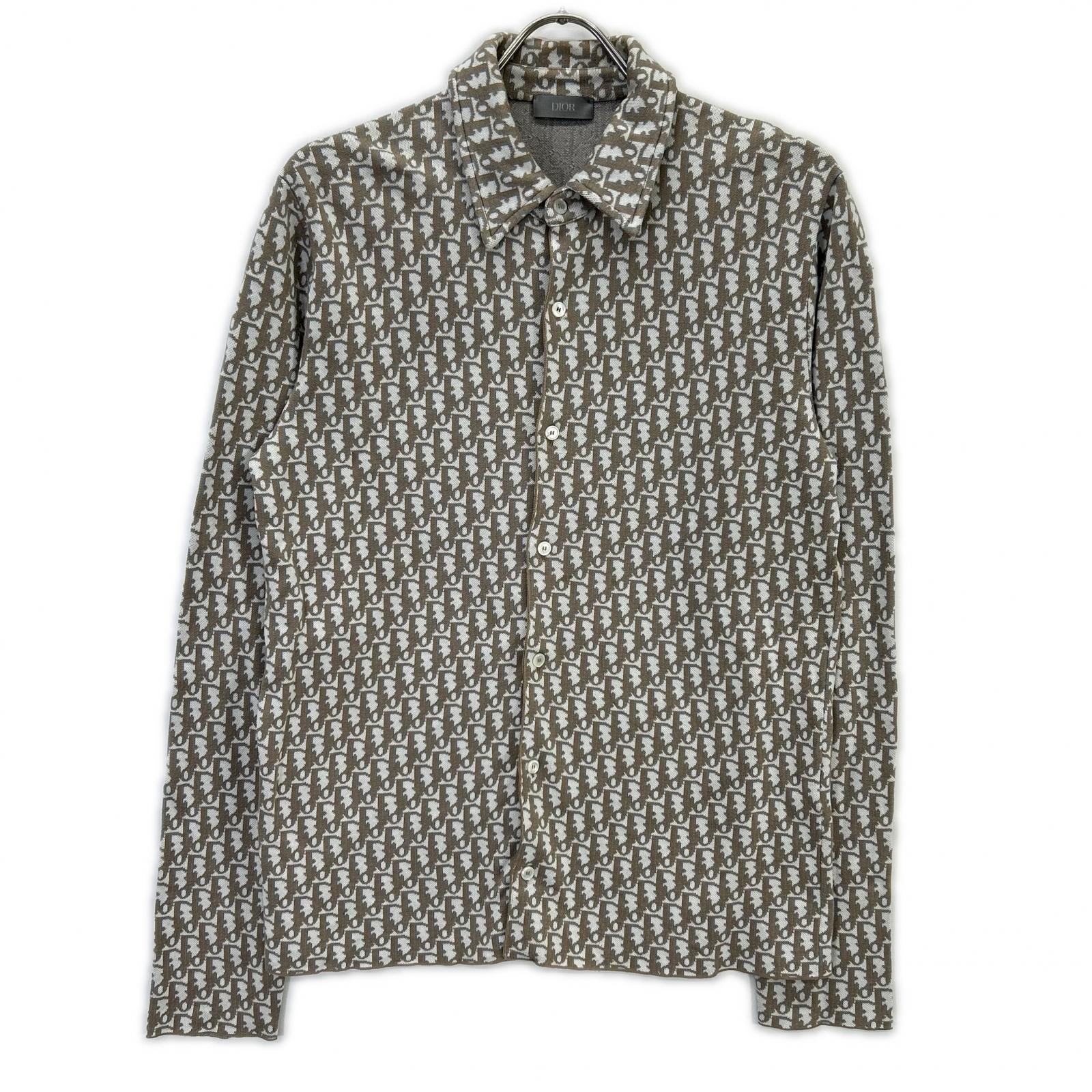 ディオール 20SS 023M550AT099 ブラウン オブリーク コットン総柄シャツ S