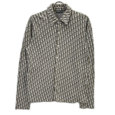 ディオール 20SS 023M550AT099 ブラウン オブリーク コットン総柄シャツ S
