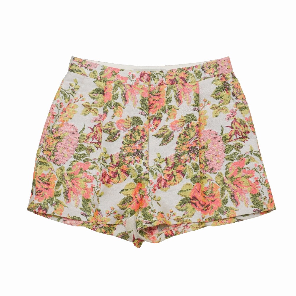 Stella McCartney ステラマッカートニー ショートパンツ サイズ38 花柄 ジャガード タック ハーフパンツ ブランド古着【中古】20260520/RA9497