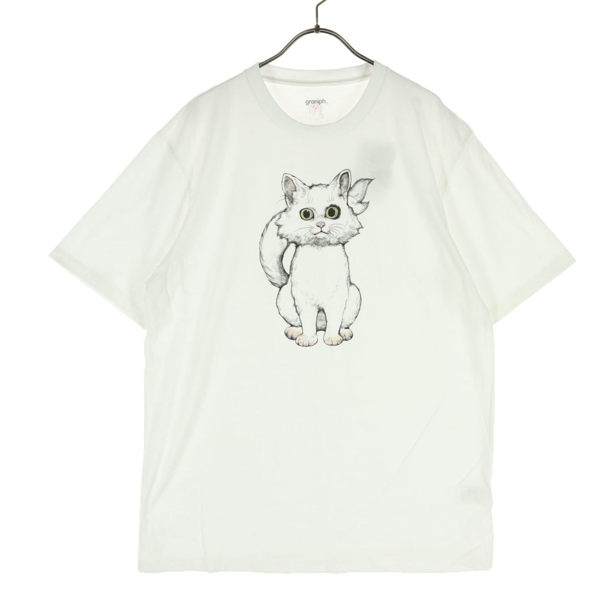graniph グラニフ 新海誠監督 半袖 すずめの戸締りdrawn byヒグチユウコ 2 Tシャツ L ホワイト系