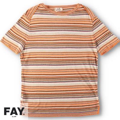 古着 エルメス HERMES マルチボーダー 半袖 ボーダーTシャツ イタリア製 メンズM相当/yaa000147