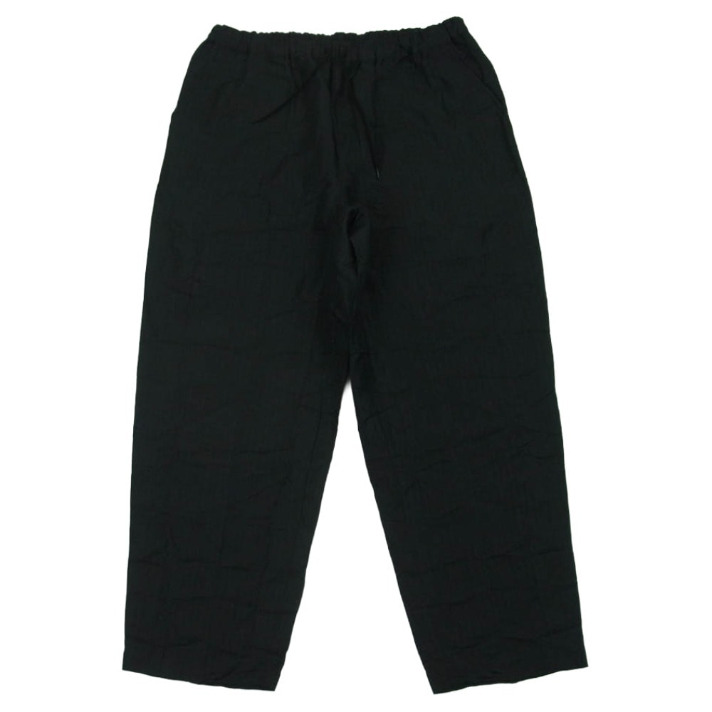 COMME des GARCONS HOMME コムデギャルソンオム 25SS HO-P028 エステルラミーツイル ストライプ 製品加工 ドローストリング パンツ ブラック系 M【中古】
