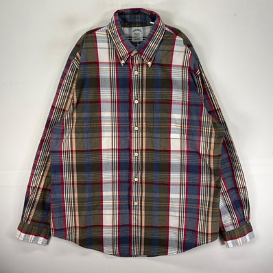 古着 ブルックスブラザーズ Brooks Brothers 長袖シャツ ボタンダウン 胸ポケット L マルチカラー チェック メンズ