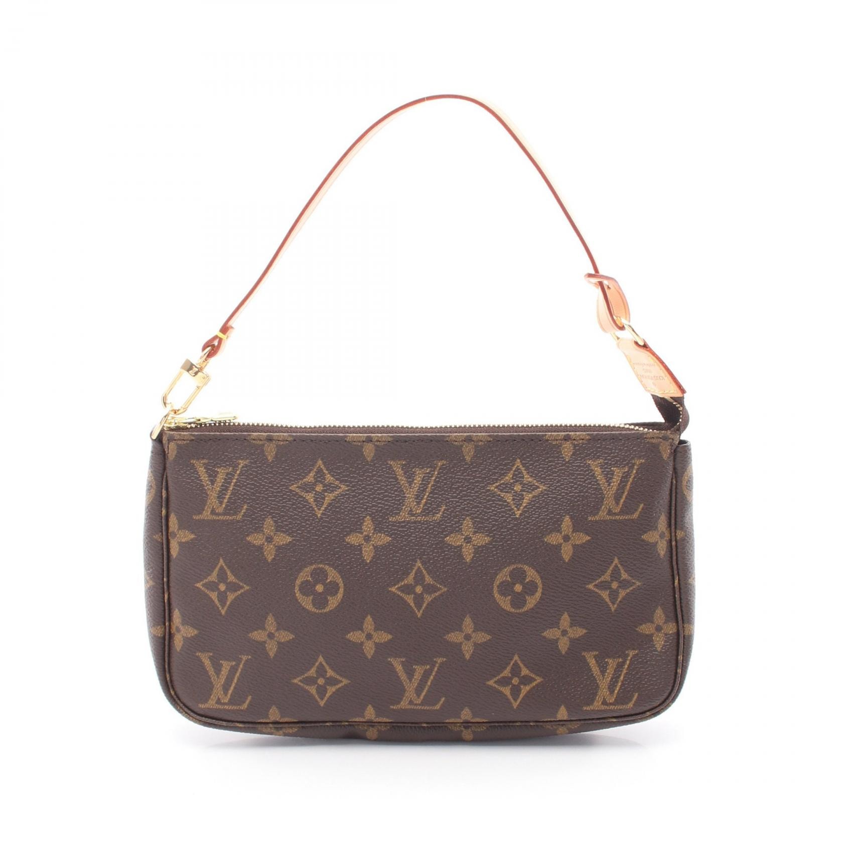 ルイ・ヴィトン LOUIS VUITTON ポシェットアクセソワール モノグラム ハンドバッグ バッグ PVCコーティングキャンバス レザー レディース ブラウン系 M51980 【中古】