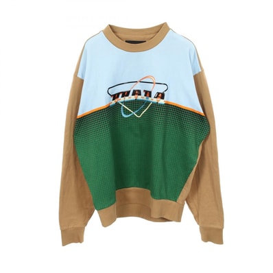 プラダ PRADA Futuristic Logo sweater スウェット 衣料品 トップス コットン メンズ ベージュ系 / マルチカラー 【中古】