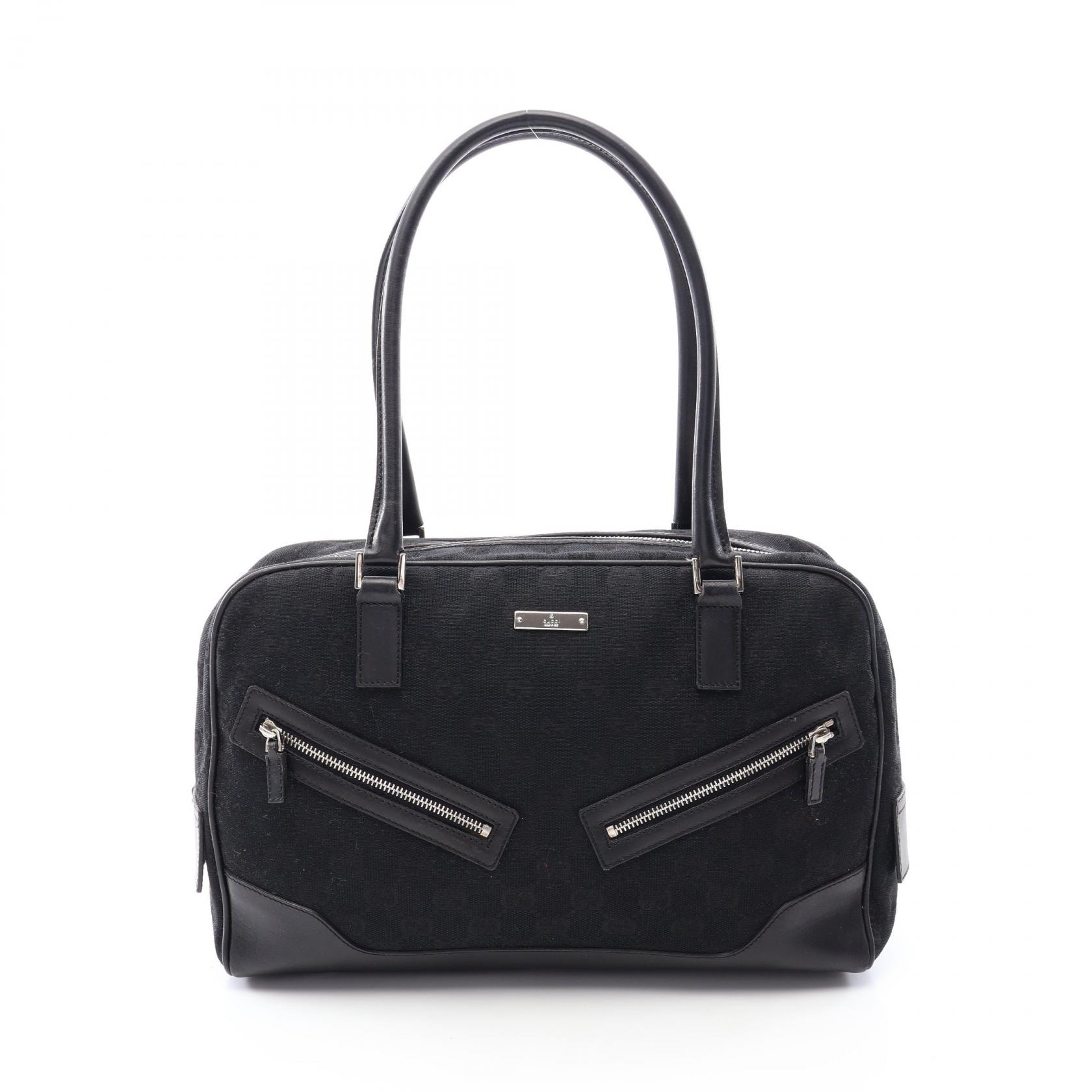 グッチ GUCCI GGキャンバス ハンドバッグ バッグ キャンバス レザー レディース ブラック系 002・1115 【中古】