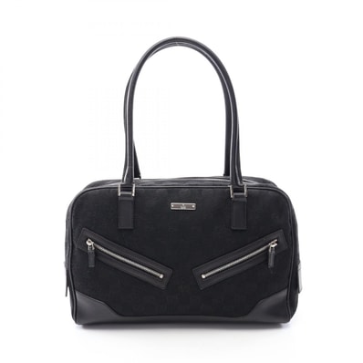 グッチ GUCCI GGキャンバス ハンドバッグ バッグ キャンバス レザー レディース ブラック系 002・1115 【中古】