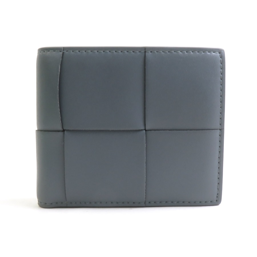 ボッテガヴェネタ BOTTEGAVENETA 二つ折り財布 カセット レザー グレー メンズ【中古】 h32672i