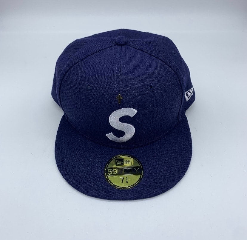Supreme Gold Cross S Logo New Era "Light Navy"