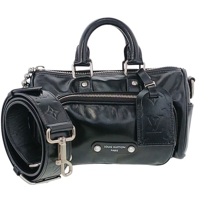 LOUIS VUITTON ルイ・ヴィトン キーポル カーゴ バンドリエール ショルダーバッグ M13988 レザー ブラック レディース【中古】