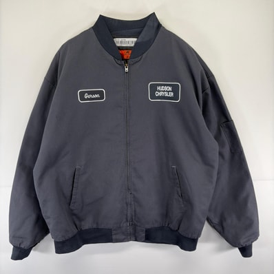 古着 レッドキャップ RED KAP ジャケット 中綿 大きいサイズ ワーク フルジップ ワッペン 3XL-LN グレー系 メンズ