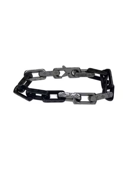 Louis Vuitton Monogram Chain Bracelet "Silver/Black"