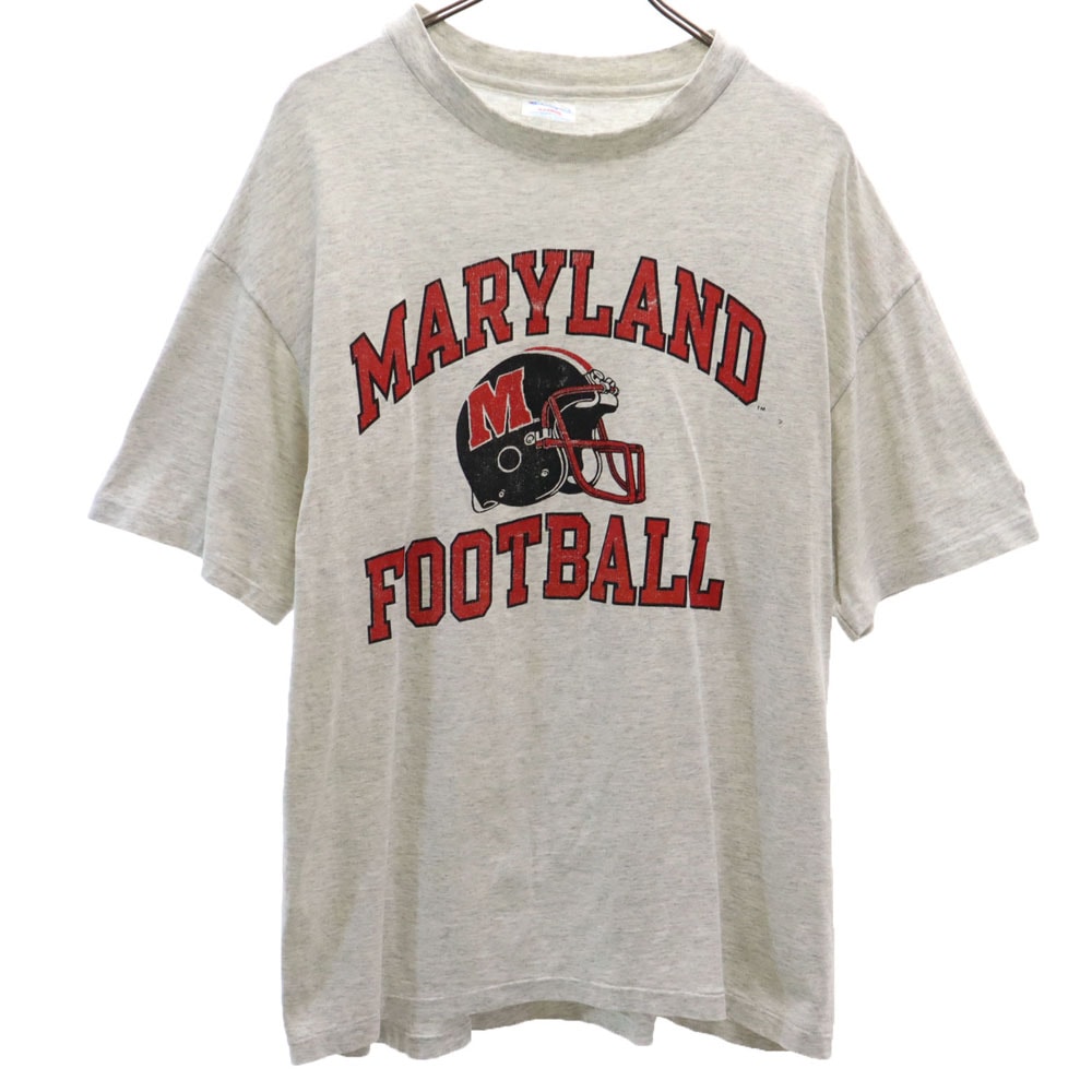 Champion チャンピオン USA製 半袖 メリーランド テラピンズ フットボール Tシャツ XL シングルステッチ MARYLAND FOOTBALL オールド
