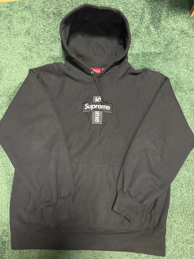Supreme Cross Box Logo Hooded Sweatshirt "Black"