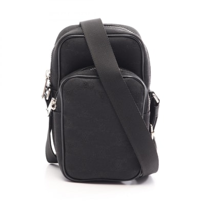 セリーヌ CELINE ミニポケット メッセンジャーバッグ トリオンフ ショルダーバッグ バッグ キャンバス レザー メンズ レディース ブラック系 192512CEC.38SI 【中古】
