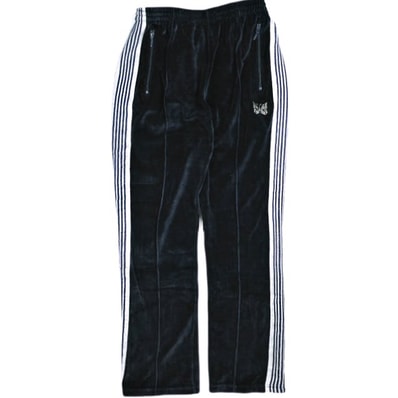 Needles ニードルス 日本製 Narrow Track Pant - C/Pe Velour ナロートラックパンツ ベロア DI179 M Navy イージー ジャージ ボトムス g25352