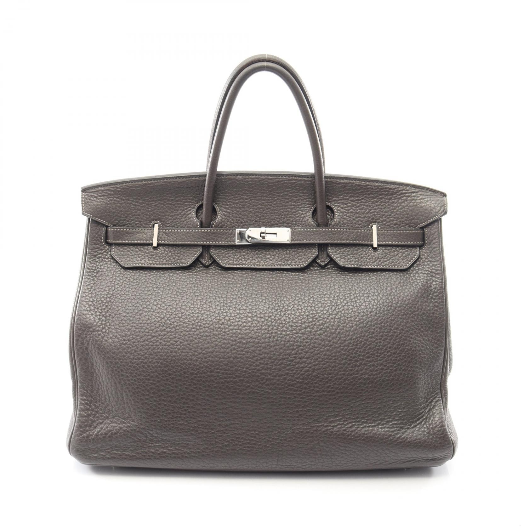 エルメス HERMES バーキン40 ハンドバッグ バッグ レザー トリヨンクレマンス トリヨンクレマンス グラファイト □L刻印(2008年製造) レディース グレー系 【中古】