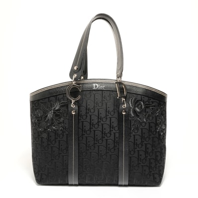 ディオール Dior フラワー トロッター キャンバス ハンドバッグ【中古】