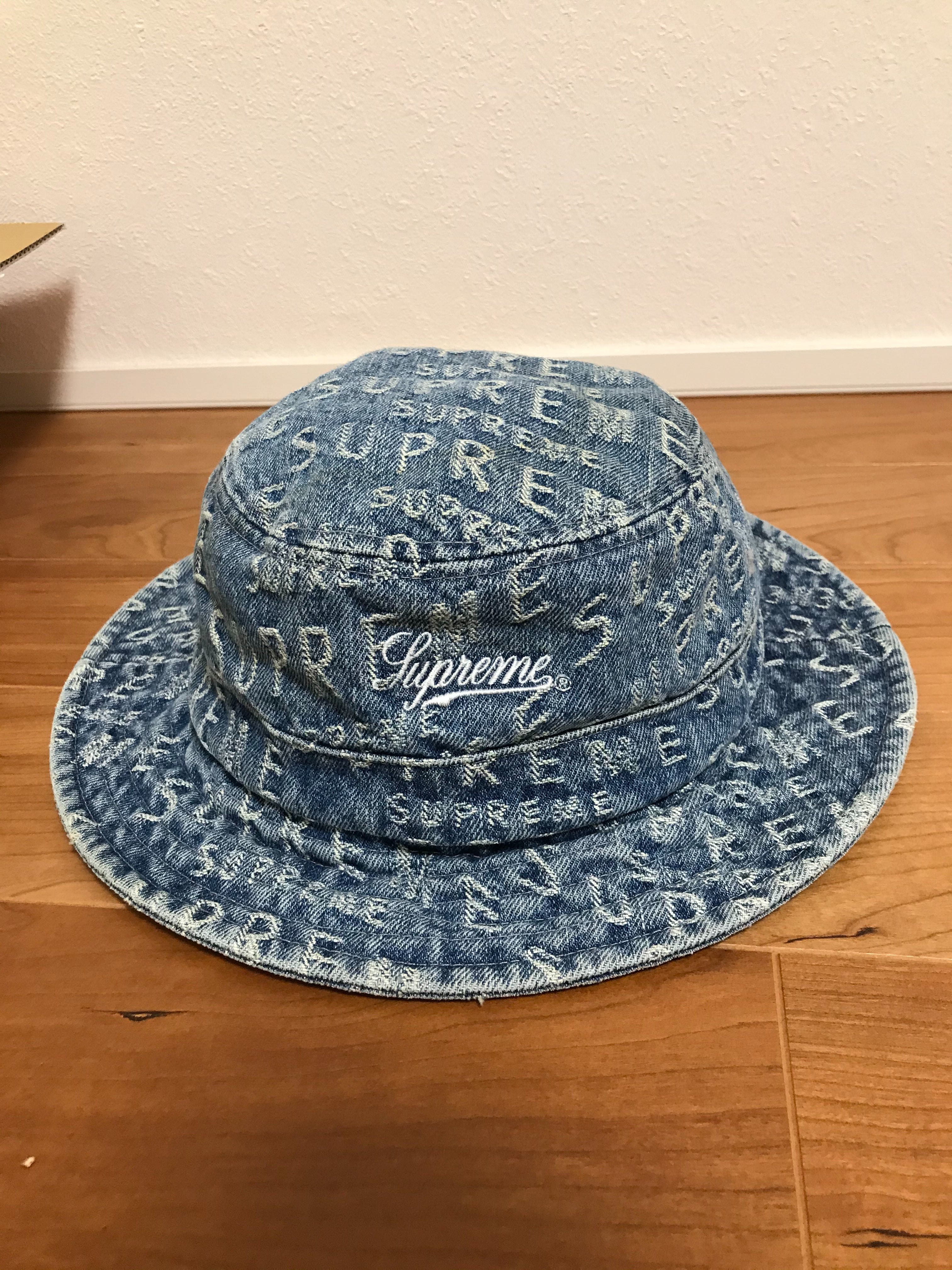 Supreme Warp Jacquard Logos Denim Crusher "Blue"