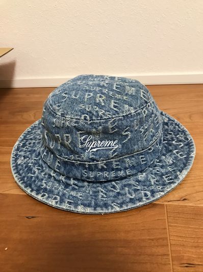 Supreme Warp Jacquard Logos Denim Crusher "Blue"